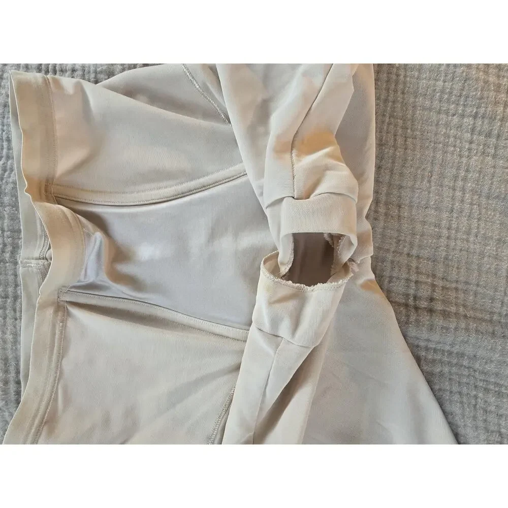 Wacoal Hi-Waist Thigh Shaper Sz M 6 Nude Tan Tummy Control open gusset underwear